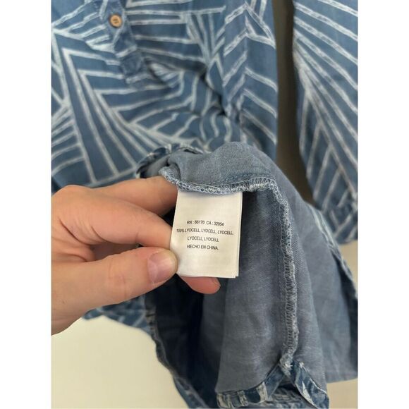 Kachel Views Printed Shirt Dress Sz 4 100% Lyocell Lightweight Resortwear - Picture 9 of 10